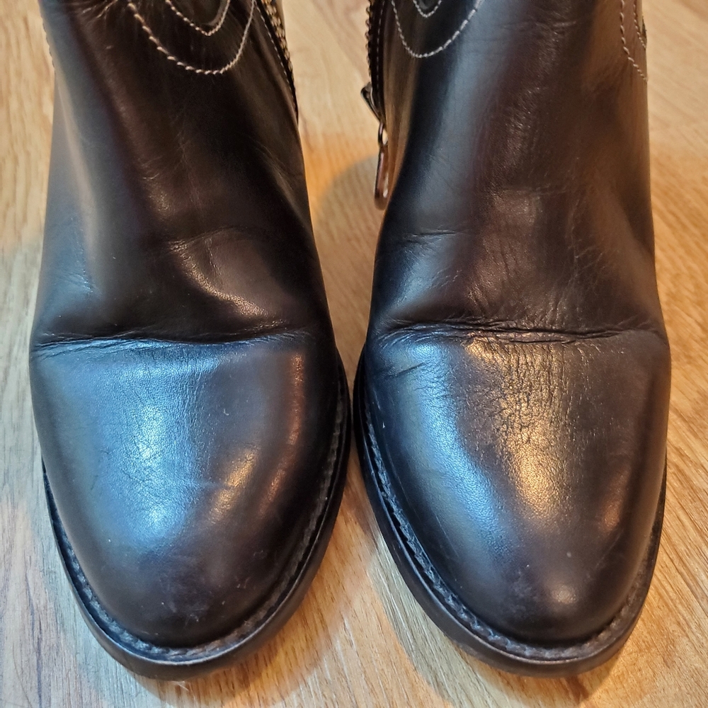 Ann Tuil Champs Elysees black leather booties 35 - Picture 6 of 9